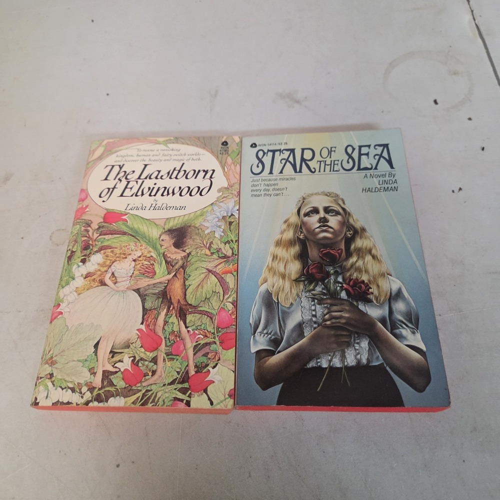 LINDA HALDEMAN Lot 2 Fantasy PBs ELVINWOOD & Star Of The Sea 1st Avon Printing
